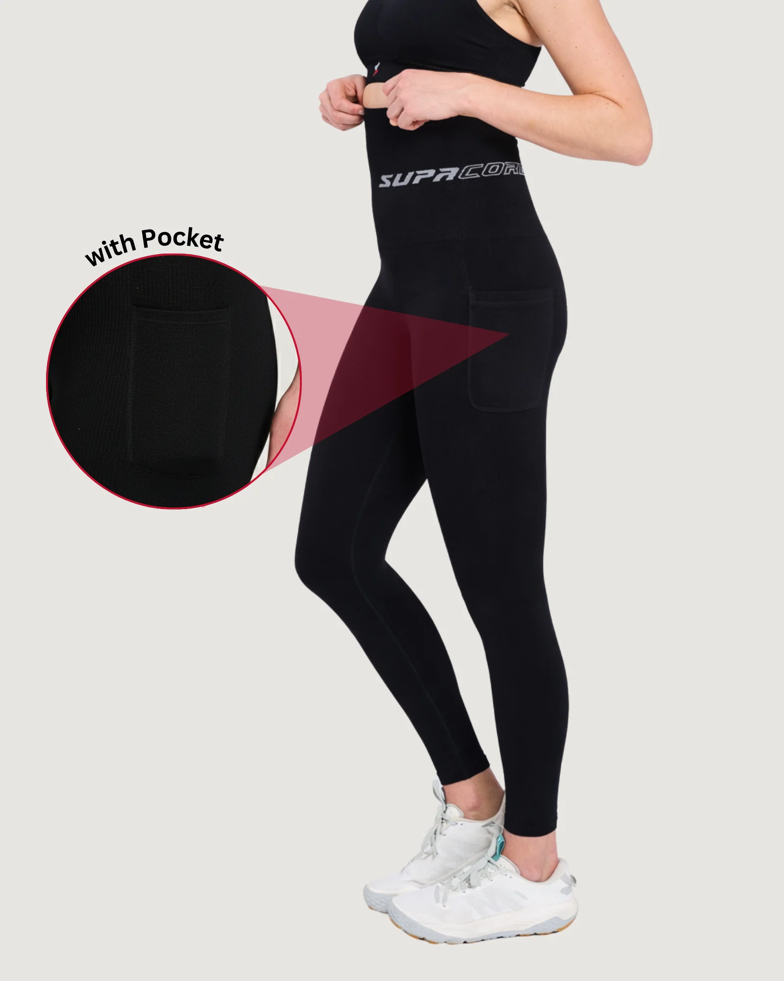 Meryl_Leggings_with_a_pocket_1 Patented Meryl POTS Extra High Waisted compression leggings with Pocket - Image 1