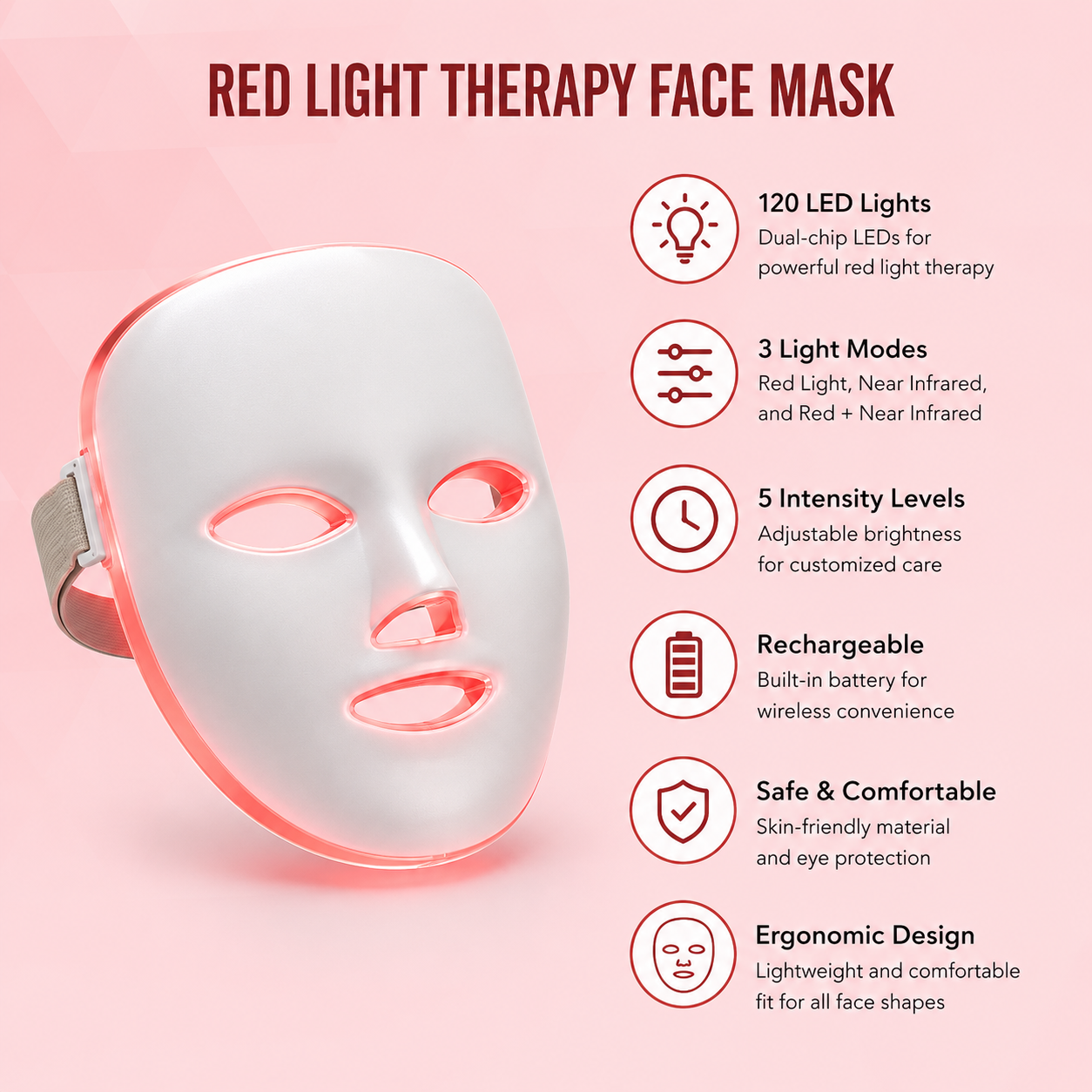 1 Red Light Therapy Face Mask - Image 1