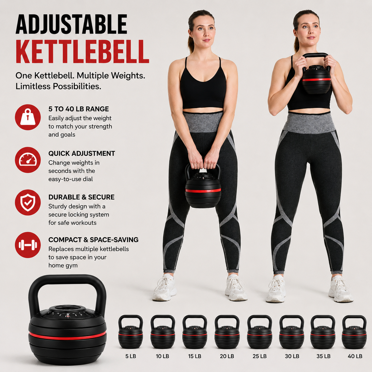 15 Adjustable Kettlebell - Image 1